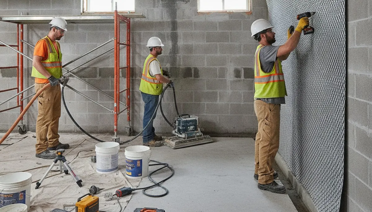 Vallejo, CA basement waterproofing service preventing water damage in a home foundation