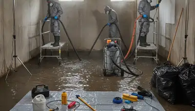 Sewer backup cleanup crew in Vallejo, CA restoring a water-damaged home after sewage overflow