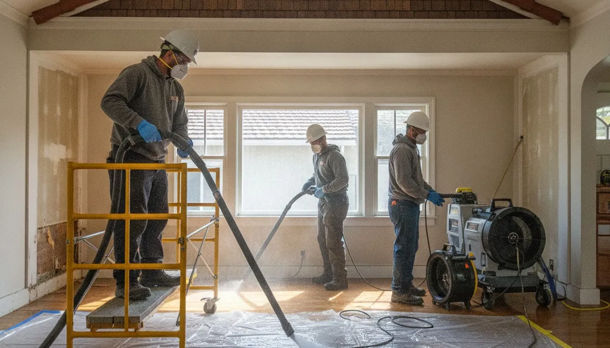 Water damage restoration team in Vallejo, CA providing emergency cleanup and repair services