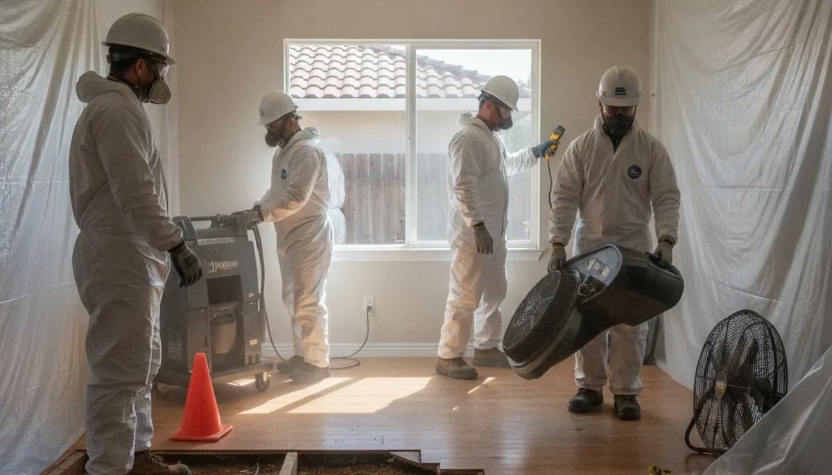 Water damage restoration team in Vallejo, CA providing professional cleanup and drying services