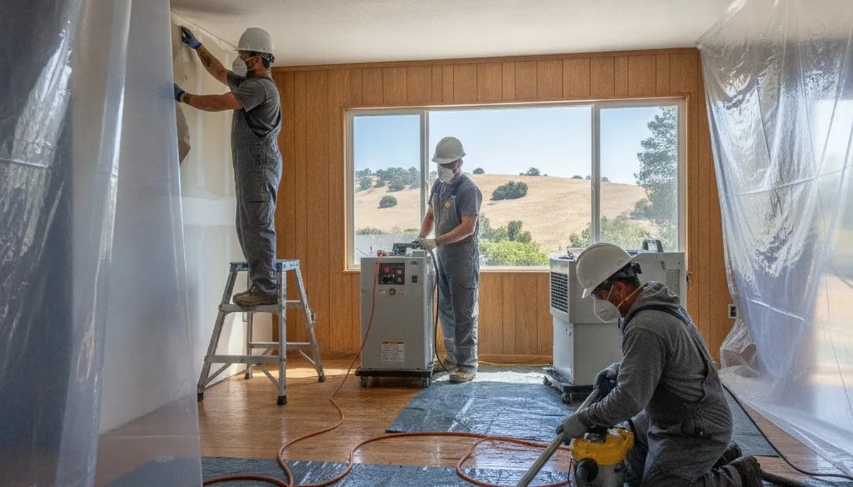 Water damage restoration team serving Vallejo, CA with professional cleanup and drying equipment