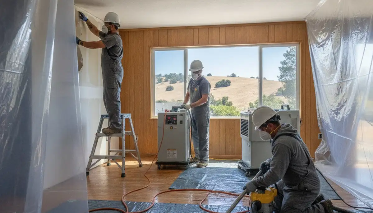 Water damage restoration team serving Vallejo, CA with professional cleanup and drying equipment
