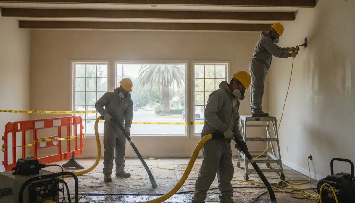 Water damage restoration crew in Vallejo, CA providing emergency water removal and cleanup