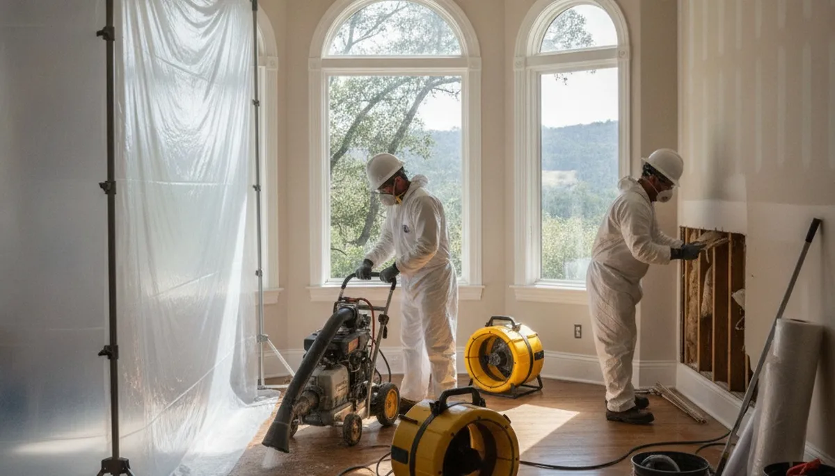 Water damage restoration crew serving Vallejo, CA, for emergency cleanup and drying services