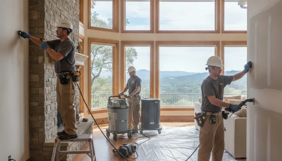 Water damage restoration crew in Vallejo, CA providing emergency cleanup and drying services