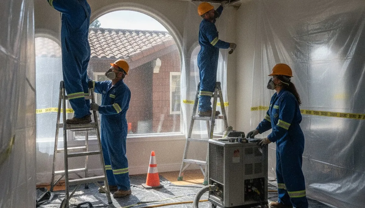 Water damage restoration crew serving Vallejo, CA with professional cleanup and drying equipment
