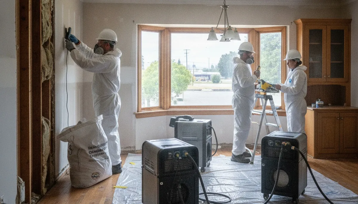 Water damage restoration team serving Vallejo, CA with professional drying and repair equipment