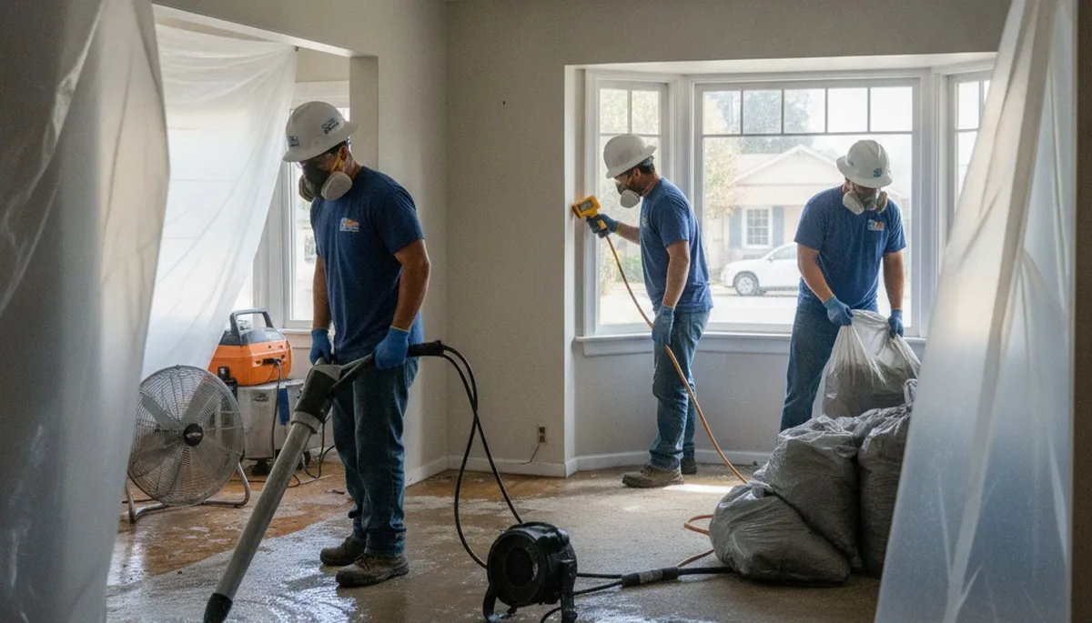 Water damage restoration team serving Vallejo, CA with professional cleanup and drying equipment